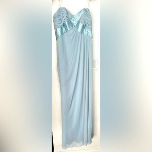 ABS Allen Schwartz Silk Chiffon Maxi Strapless Dress